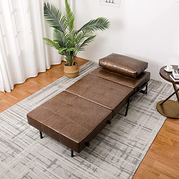 Vonanda Sofa Bed, Folding Velvet Sleeper Sofa, Modern Sleeper Chair Bed with Hidden Legs and Sturdy Frame for Small Living Space, Velvet Hunter Green