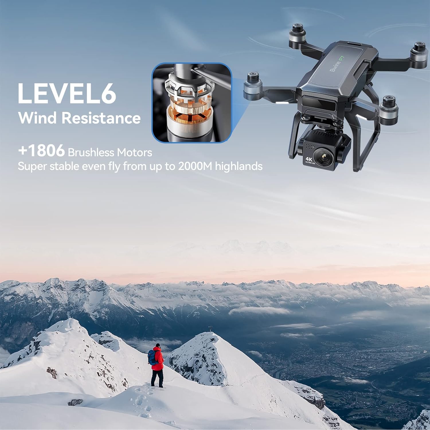 Bwine F7 GPS Drones with Camera for Adults 4K Night Vision, 3-Aix Gimbal, 2Mile Long Range, 75Mins Flight Time Professional Drone with 3 Battery