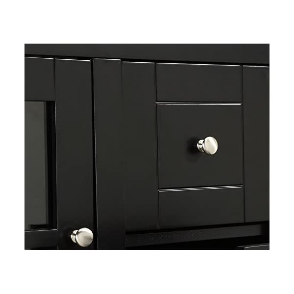 Walker Edison Charlotte Classic Glass Door Storage Buffet, 52 Inch, Espresso Espresso 52 Inch