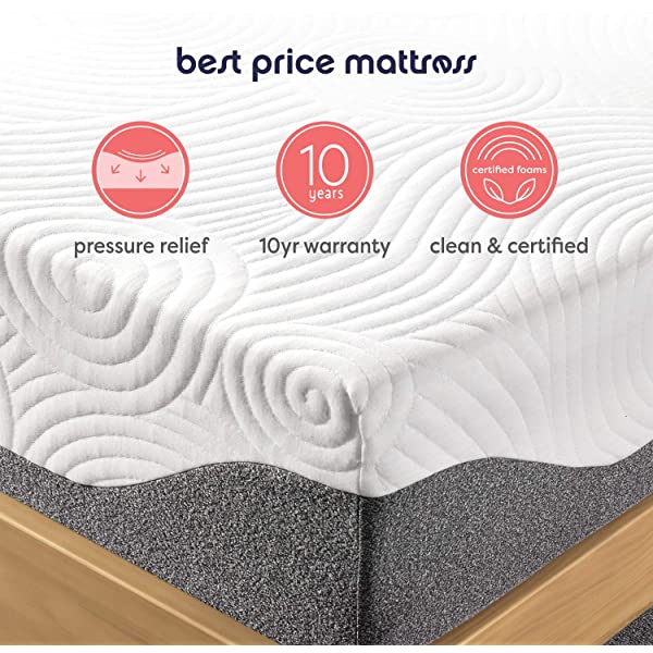 Best Price Mattress 10 Inch Memory Foam Mattress, Calming Green Tea Infusion, Pressure Relieving, Bed-in-a-Box, CertiPUR-US Certified, Full Full 10