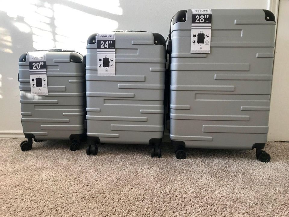 COOLIFE Luggage 3 Piece Set Suitcase Spinner Hardshell Lightweight TSA