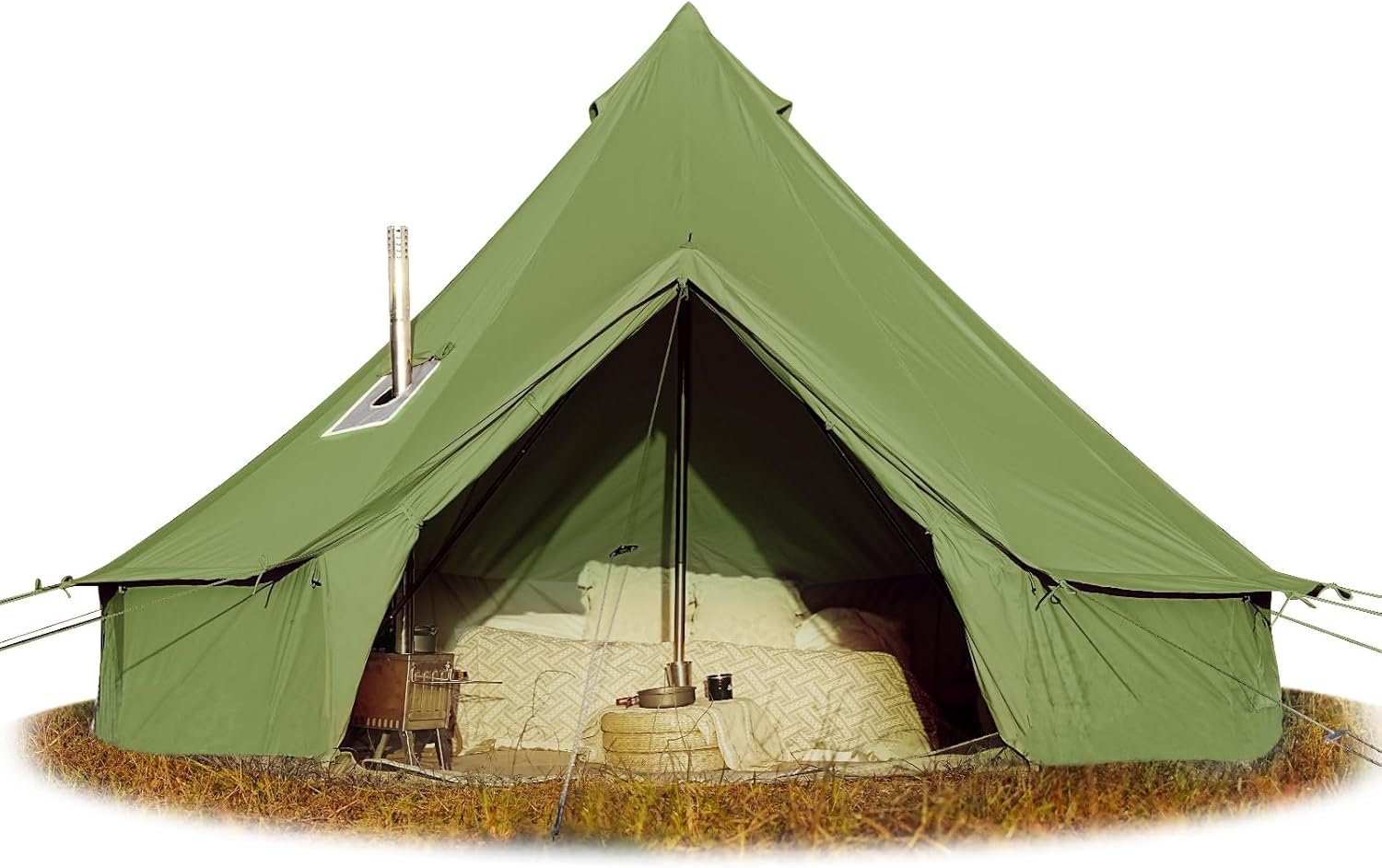 glamcamp Bell Tent 100% Cotton Canvas Waterproof Large Tents