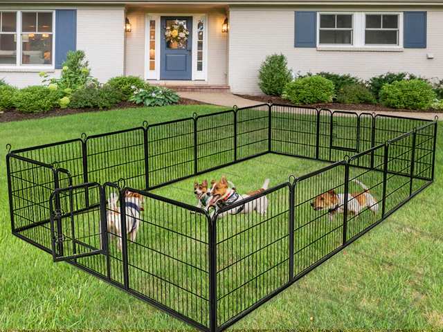 40 Dog Fence with Door, 168 Panels Dog Playpen for Outside Large Dogs, Portable Pet Playpen