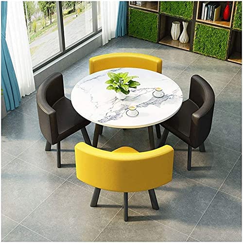 【Furniture】Kitchen Dining Table Set Round Dining Table Set for Home, Home Furniture Set 1 Table 4 Chairs