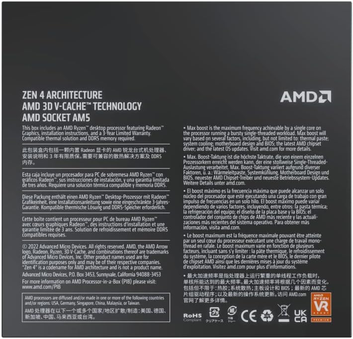 AMD Ryzensets 7 7800X3D Processor with Cooler