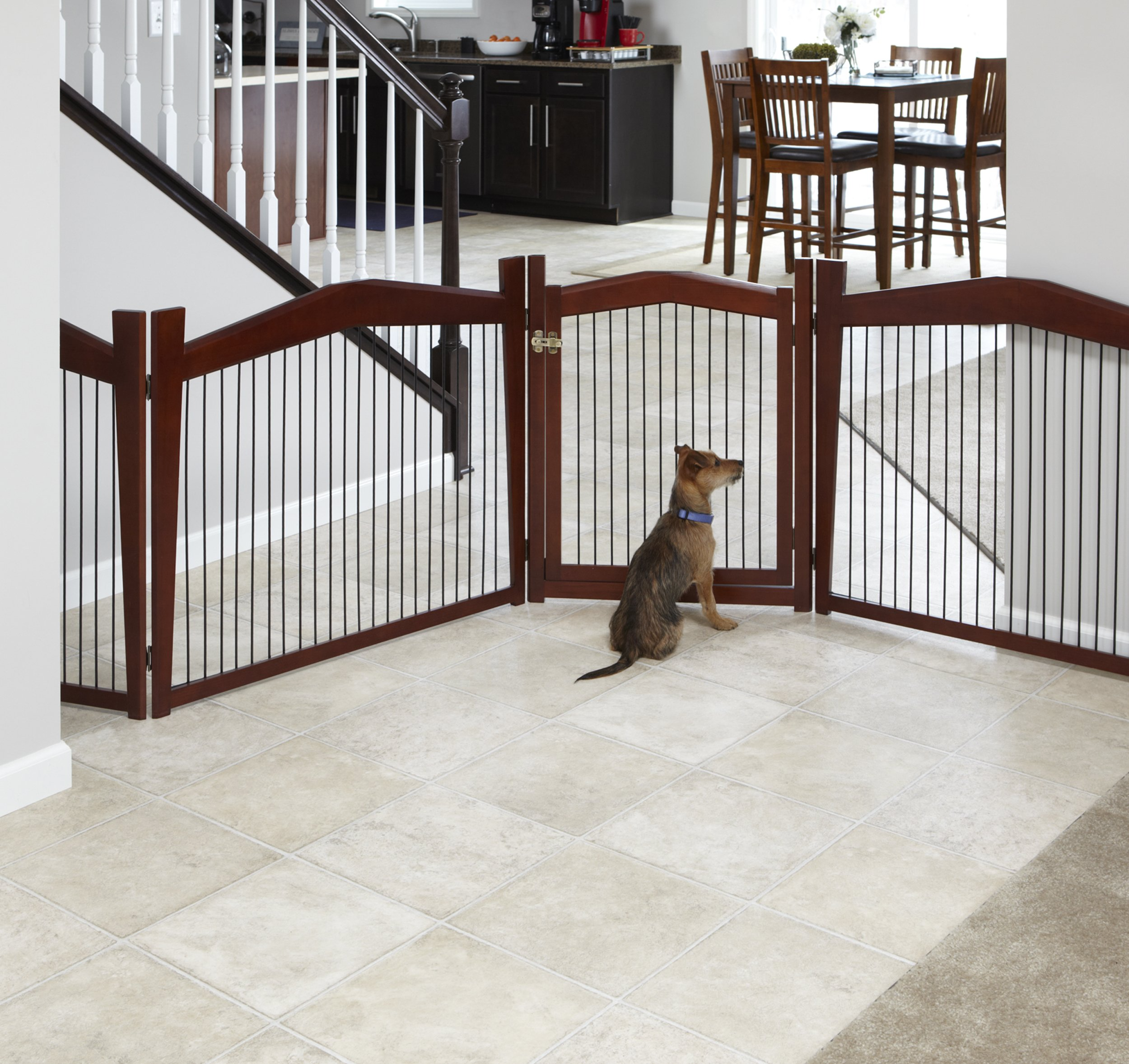 2-in-1 Configurable Pet Crate and Gate, Brown, Large