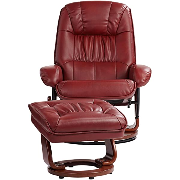 Newport Taupe Swivel Recliner and Slanted Ottoman