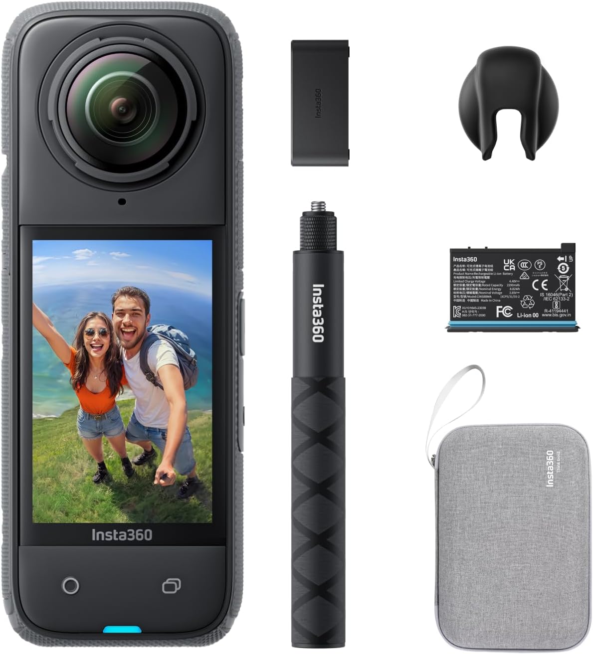 Insta360 X4 Endurance Bundle - 8K Waterproof 360 Action Camera, 4K Wide-Angle Video, Invisible Selfie Stick, Removable Lens Guards, 135 Min Battery Life, AI Editing, No microSD Card