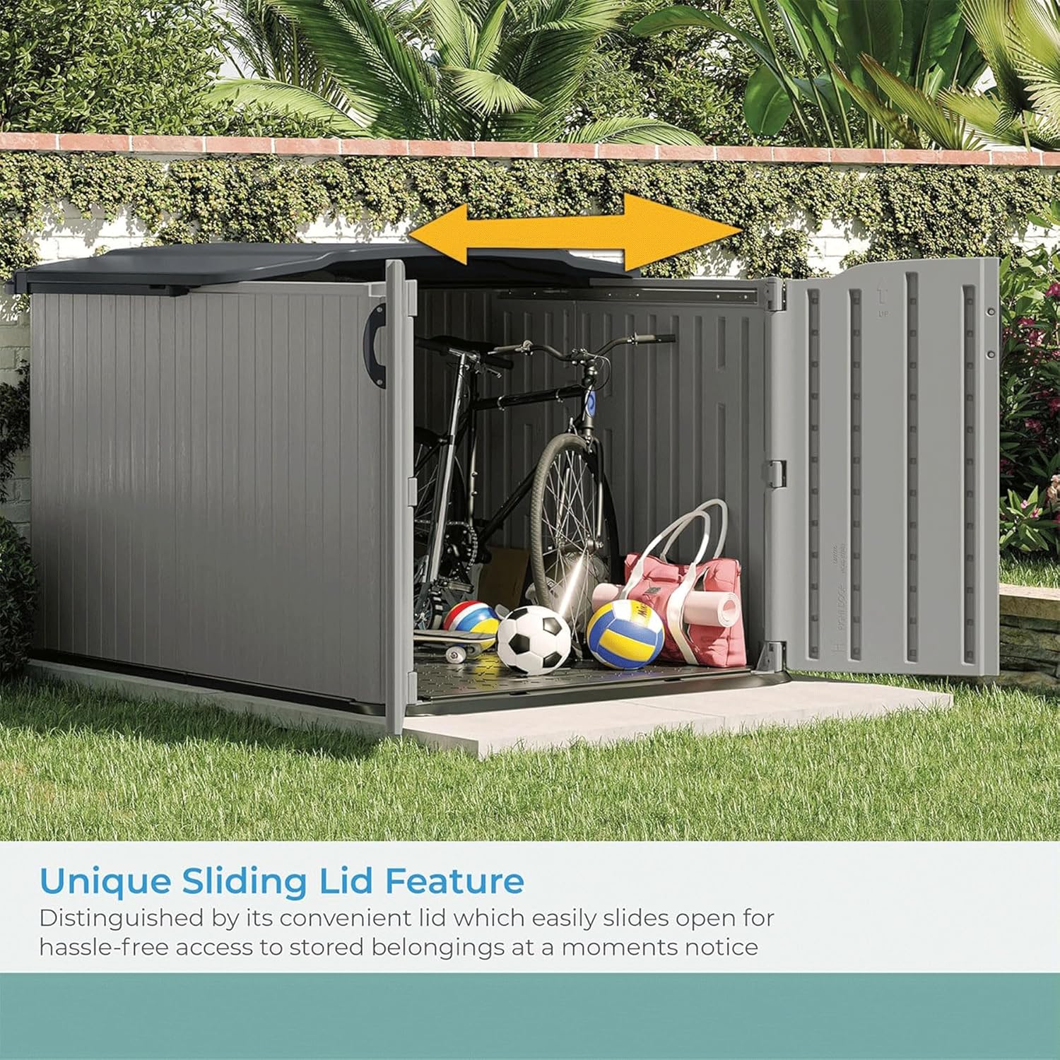 Suncast Glidetop Horizontal Outdoor Storage Shed