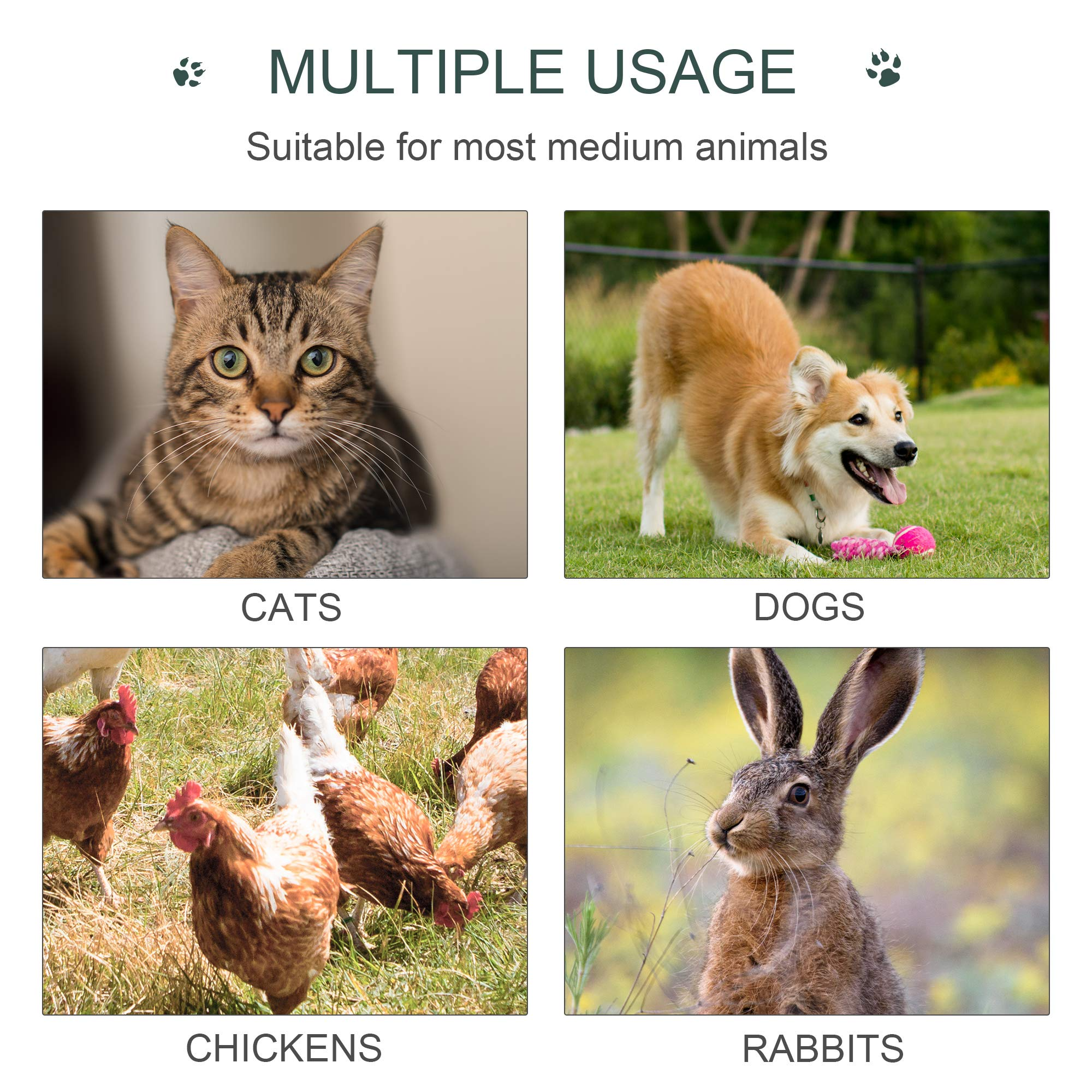 6'x4'x6' Large Dog Kennel Outdoor Steel Fence with UV-Resistant Cloth Roof & Secure Lock