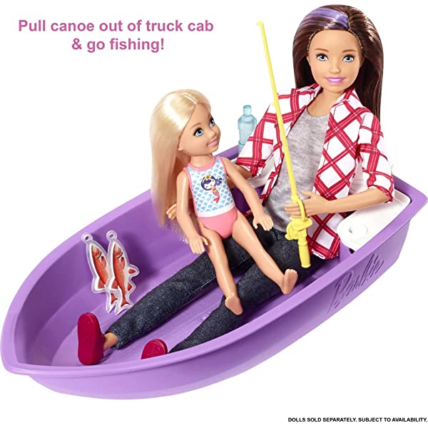 Barbie 3-in-1 DreamCamper Vehicle, approx. 3-ft, Transforming Camper with Pool, Truck, Boat and 50 Accessories, Makes a Great Gift for 3 to 7 Year Olds