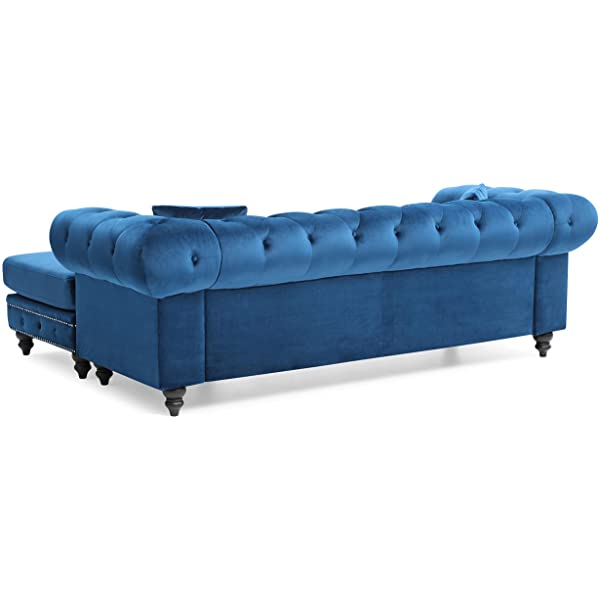 Glory Furniture Nola , Navy Blue Sofa Chaise (3 Boxes), 31