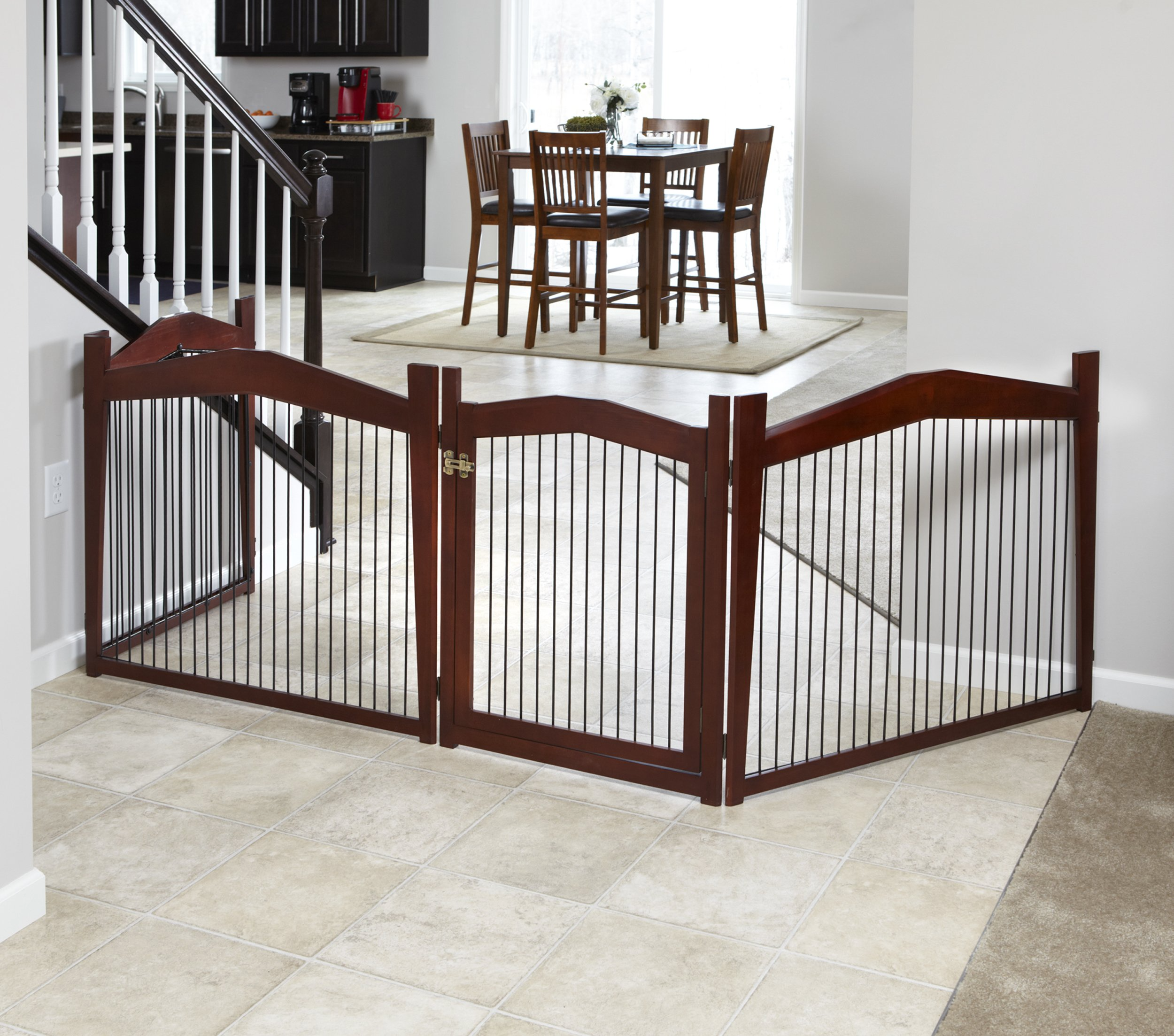 2-in-1 Configurable Pet Crate and Gate, Brown, Large
