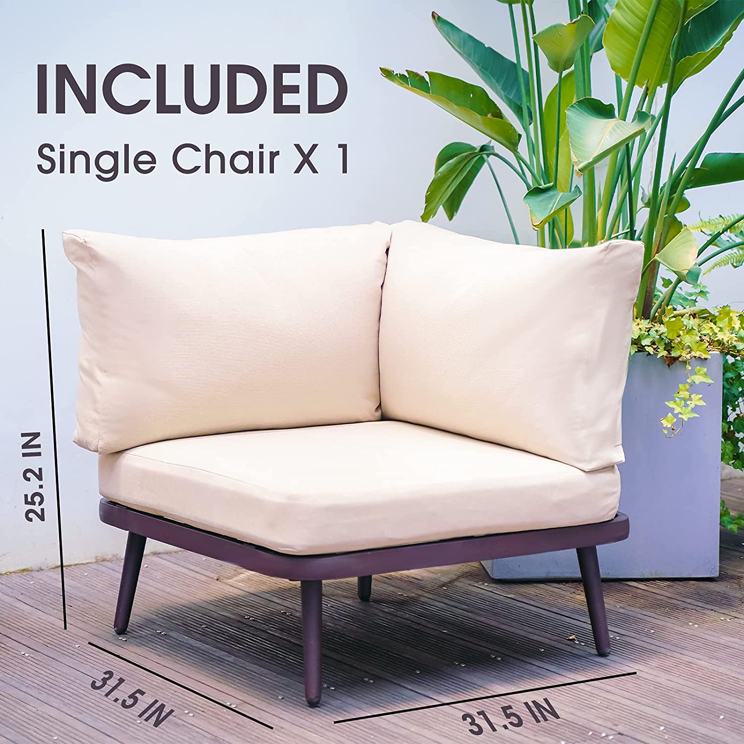 BLUU garden furniture corner sofa set outdoor multiple combination dialogue set with cushions and dust cover/weather resistance, rust prevention/easy to assemble