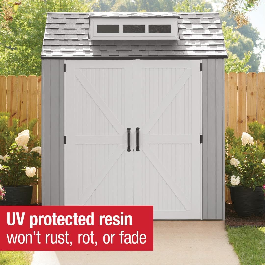 Rubbermaid Resin Outdoor Storage Shed With Floor (7 x 7 Ft)