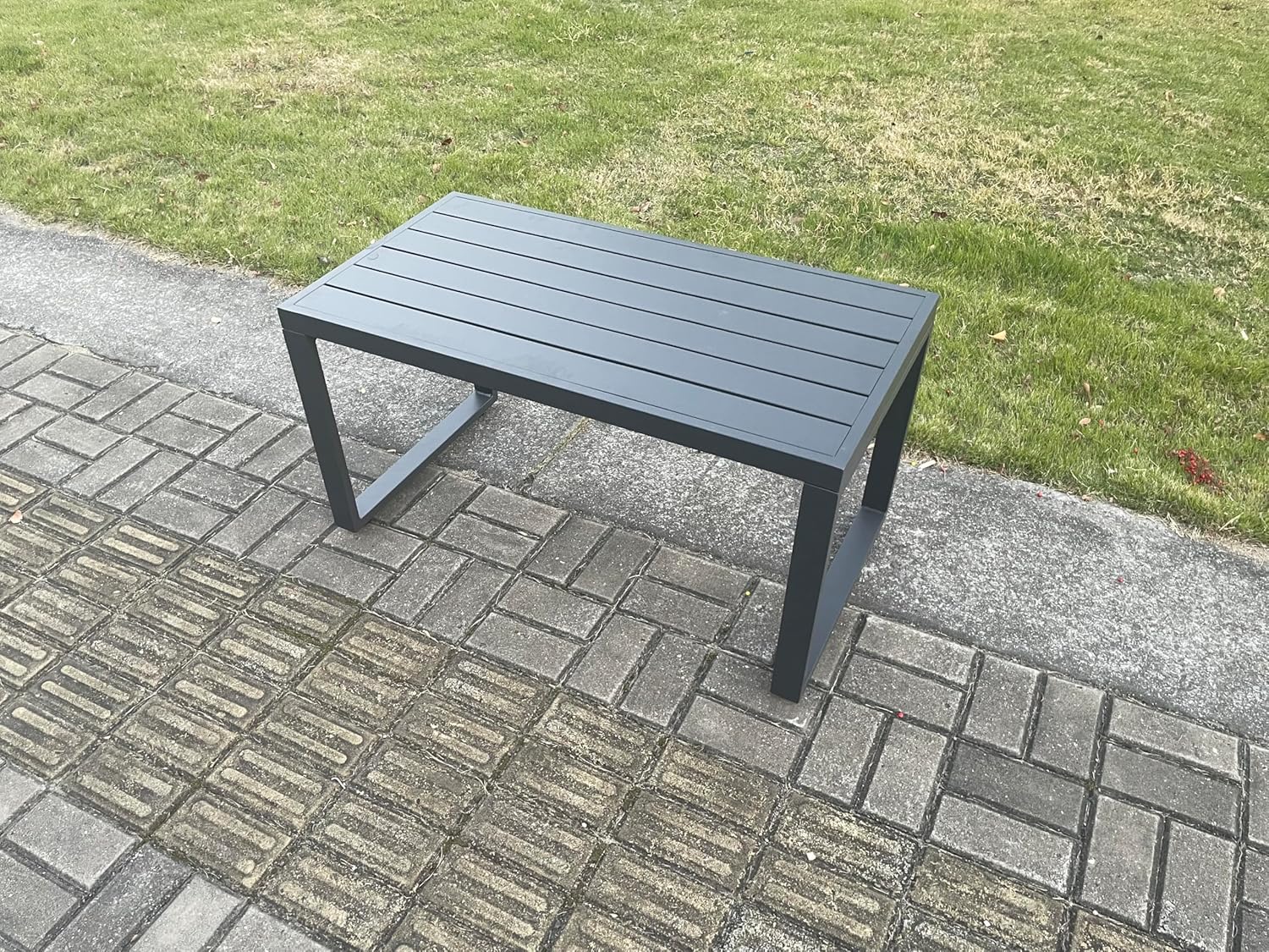 FMSGarden Aluminium Patio Outdoor Garden Furniture Lounge Corner Sofa Set Dark Grey (7 Seater)