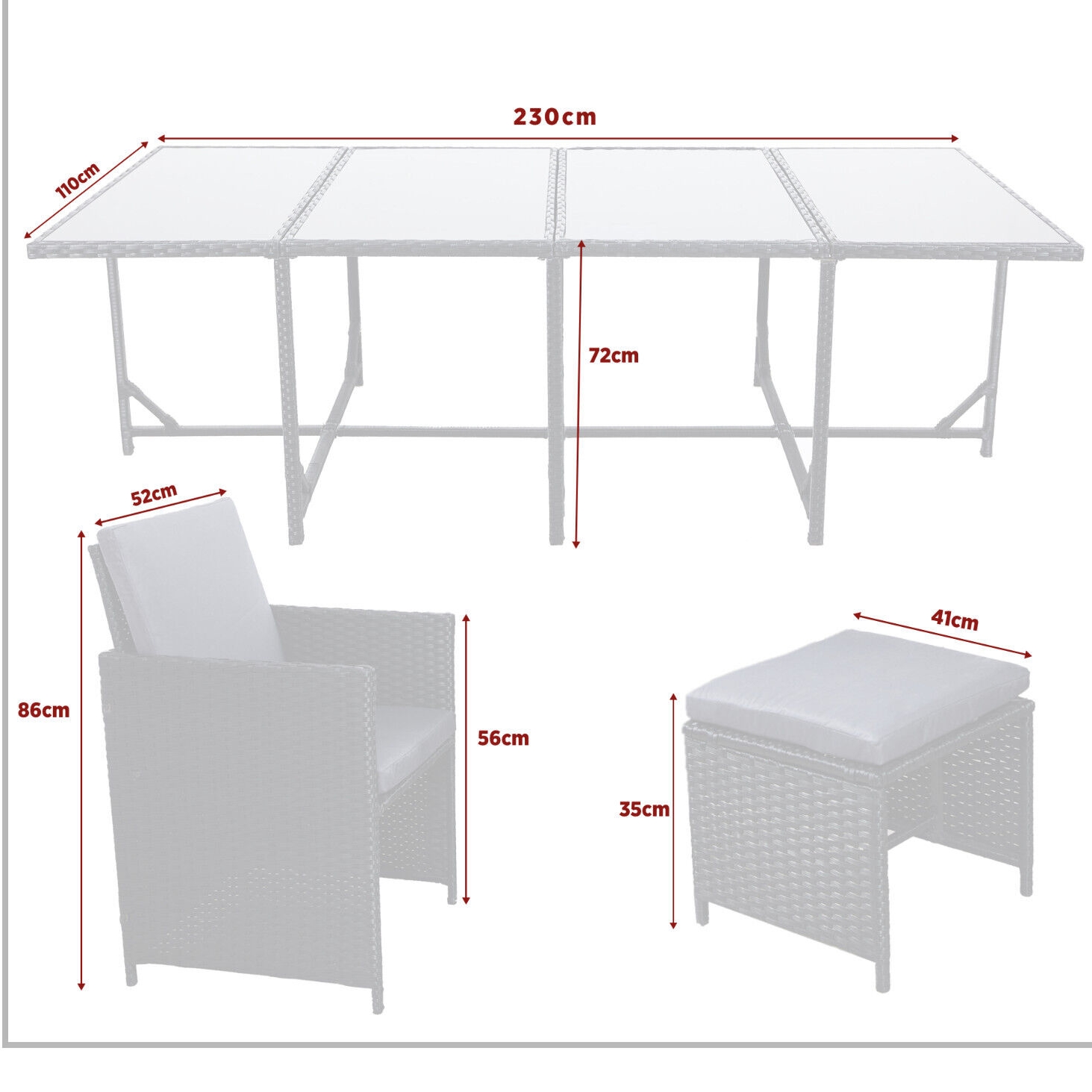 【Home&Garden】Meuble de Jardin en Poly rotin Lounge Outdoor Canapé Lounge Set Noir