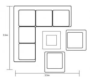 Hartman Sorrento Square Casual Dining Set With Gas Fire Pit & Lounge Chairs Corner Sofa set