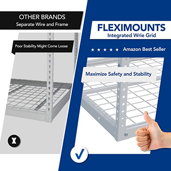 FLEXIMOUNTS 4x8 Overhead Garage Storage Rack Adjustable Ceiling Garage Rack Heavy Duty, 96