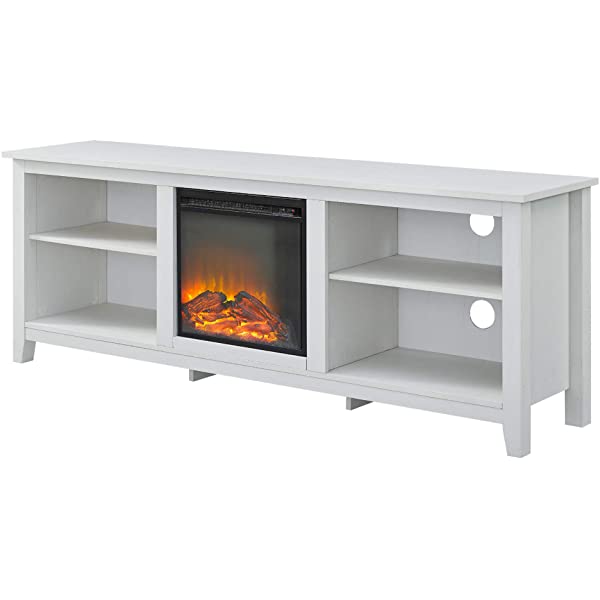 Walker Edison Wren Classic 4 Cubby TV Stand for TVs up to 65 Inches, 58 Inch, Black Black 58 InchTV Stand