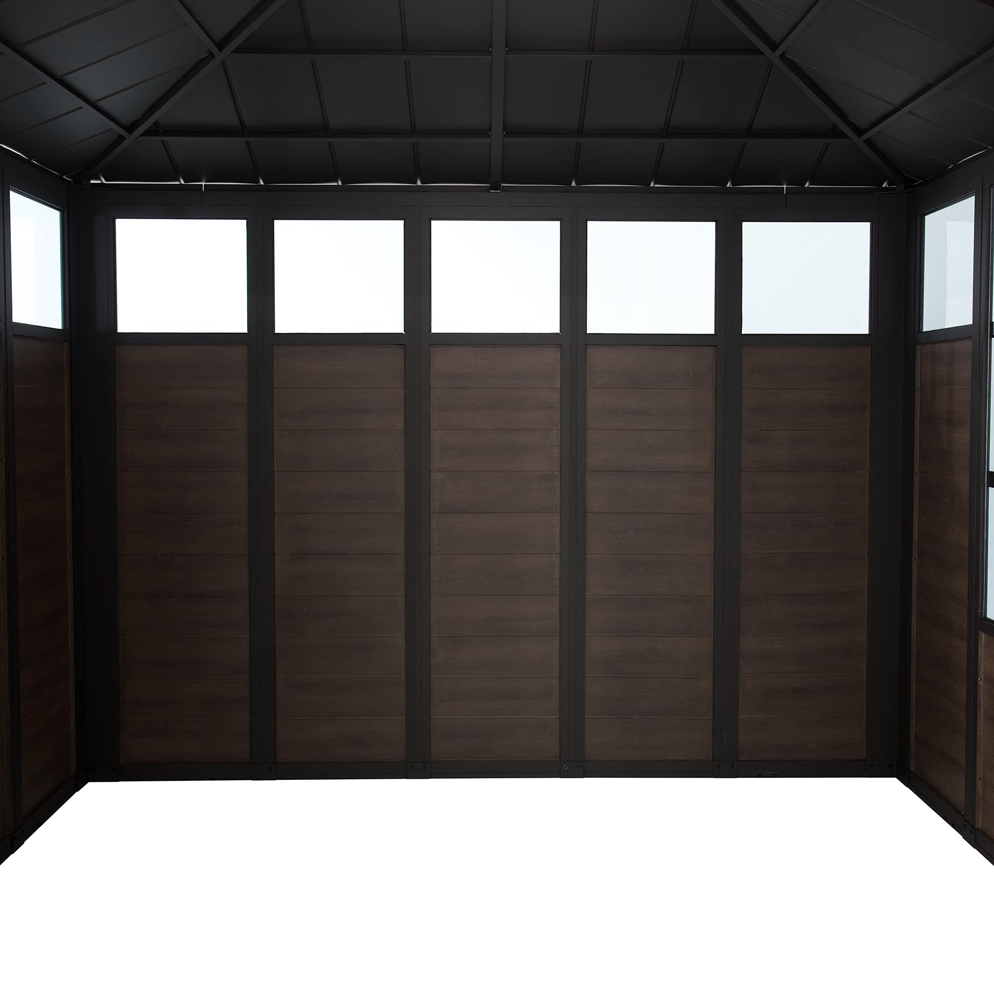 11x11 Multipurpose Studio/Hot Tub Shelter with Steel & Polycarbonate Hardtop & Mute Lock Doors