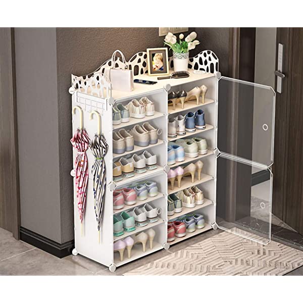 C.G Life 6-Tiers Stackable 24-30 pairs Freestanding Shoe Storage Cabinets with Adjustable Shelving,Black Shoe Shelf Organizer for Bedroom, Closet, Entryway, Dorm Room,Garage,Shoe Rack have 6 cubes