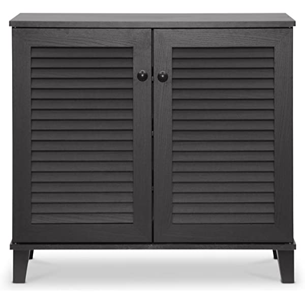 Baxton Studio FP-01LV-Espresso Studio Coolidge Shoe-Storage Cabinet, Espresso 14.5Lx29.625Wx27.5H