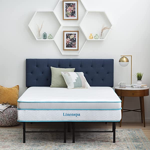 Linenspa 8 Inch Memory Foam and Innerspring Hybrid Medium-Firm Mattress -Full Mattress Full 8 Inch Mattress Only