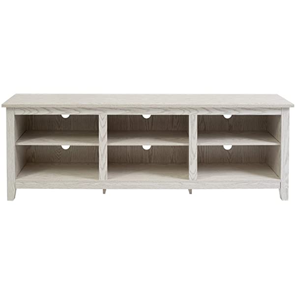 Walker Edison Wren Classic 4 Cubby TV Stand for TVs up to 65 Inches, 58 Inch, Black Black 58 InchTV Stand