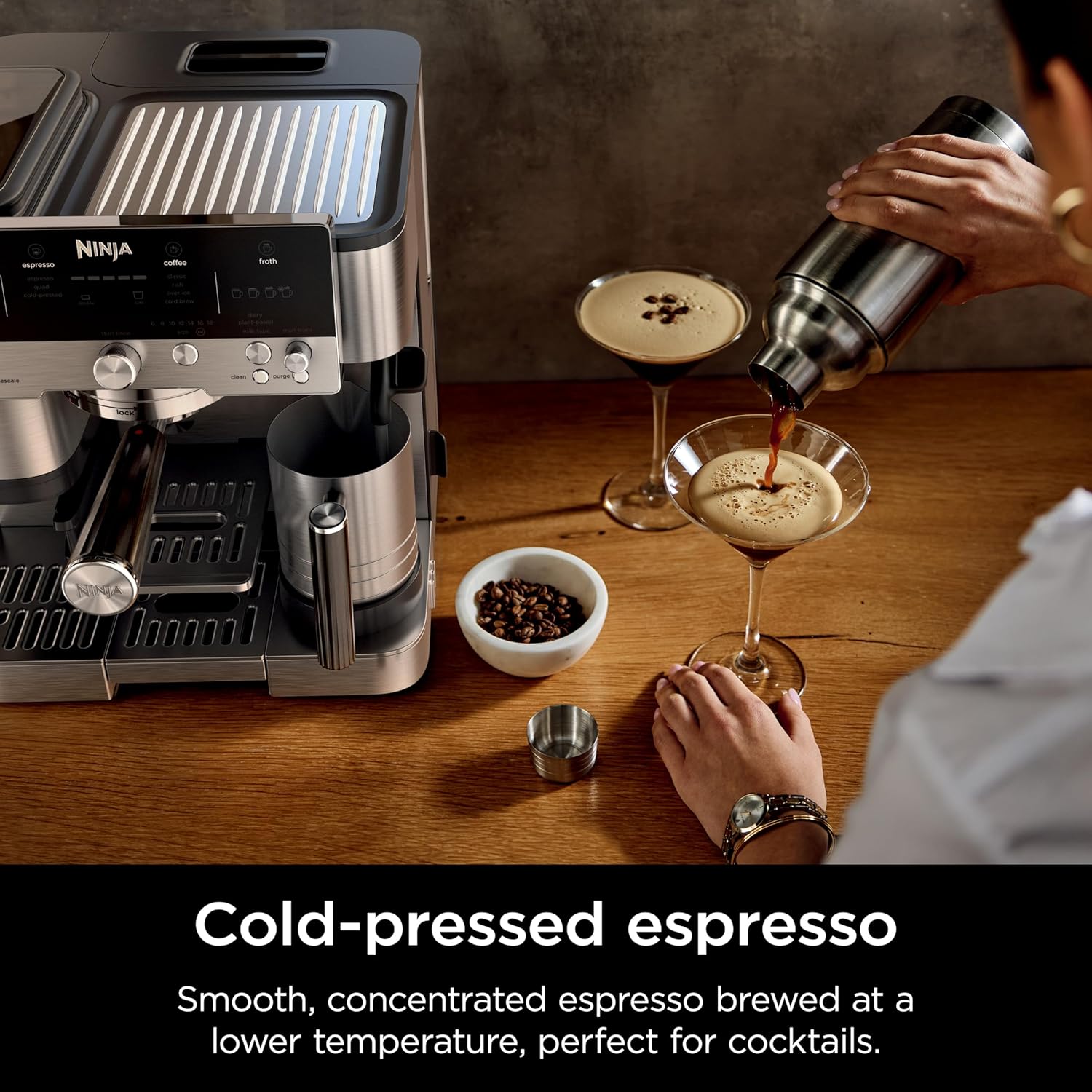Ninja Espresso Machine, Luxe Café Premier Series, Drip Coffee Maker and Rapid Cold Brew, Integrated Grinder, Assisted Tamper, Hands-Free Frother
