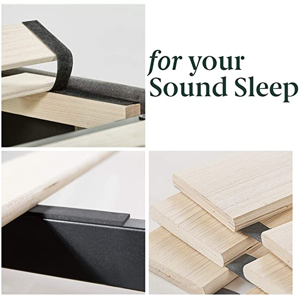 ZINUS Lottie Upholstered Platform Bed Frame / Mattress Foundation / Wood Slat Support / No Box Spring Needed / Easy Assembly, Grey, Queen Grey Queen Standard