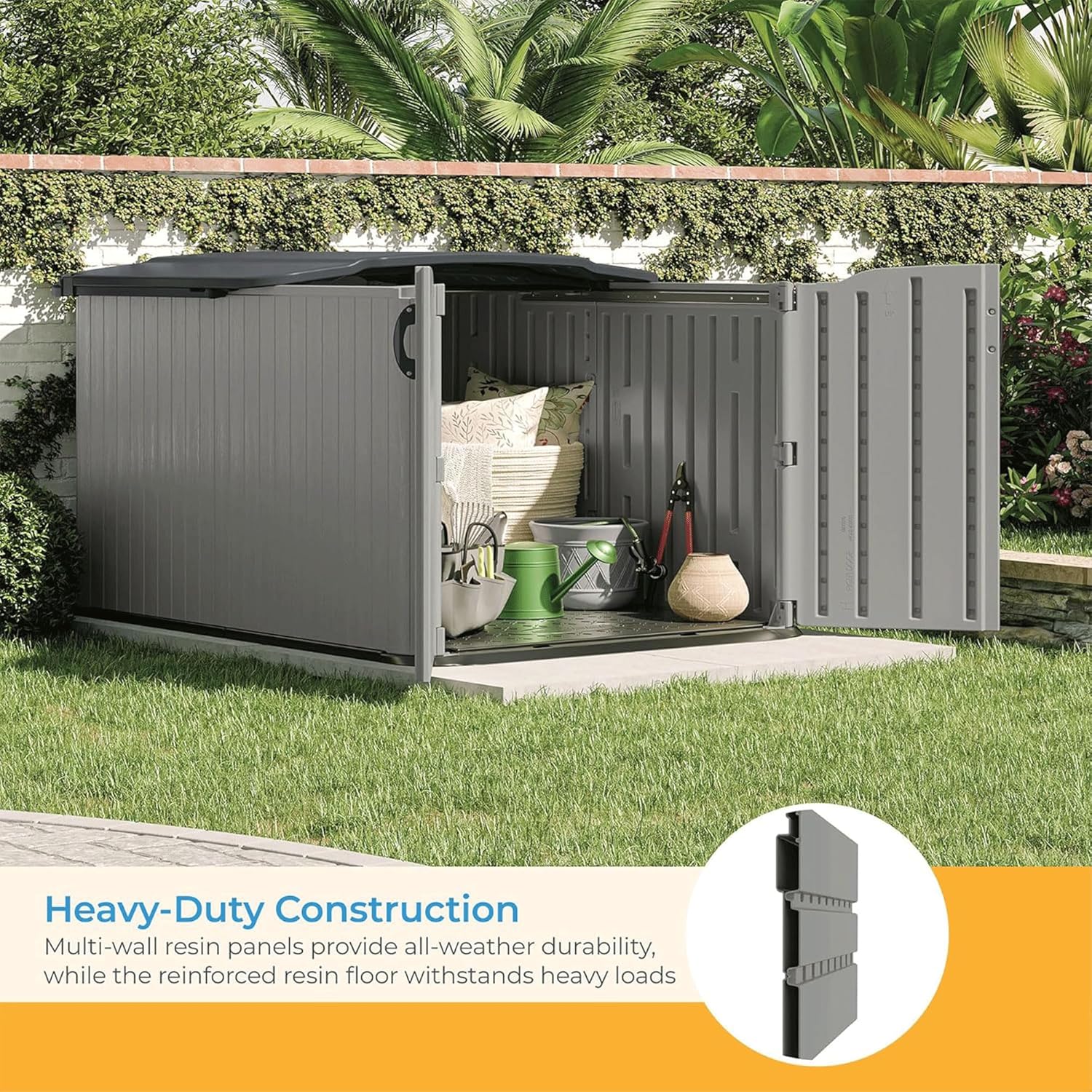 Suncast Glidetop Horizontal Outdoor Storage Shed