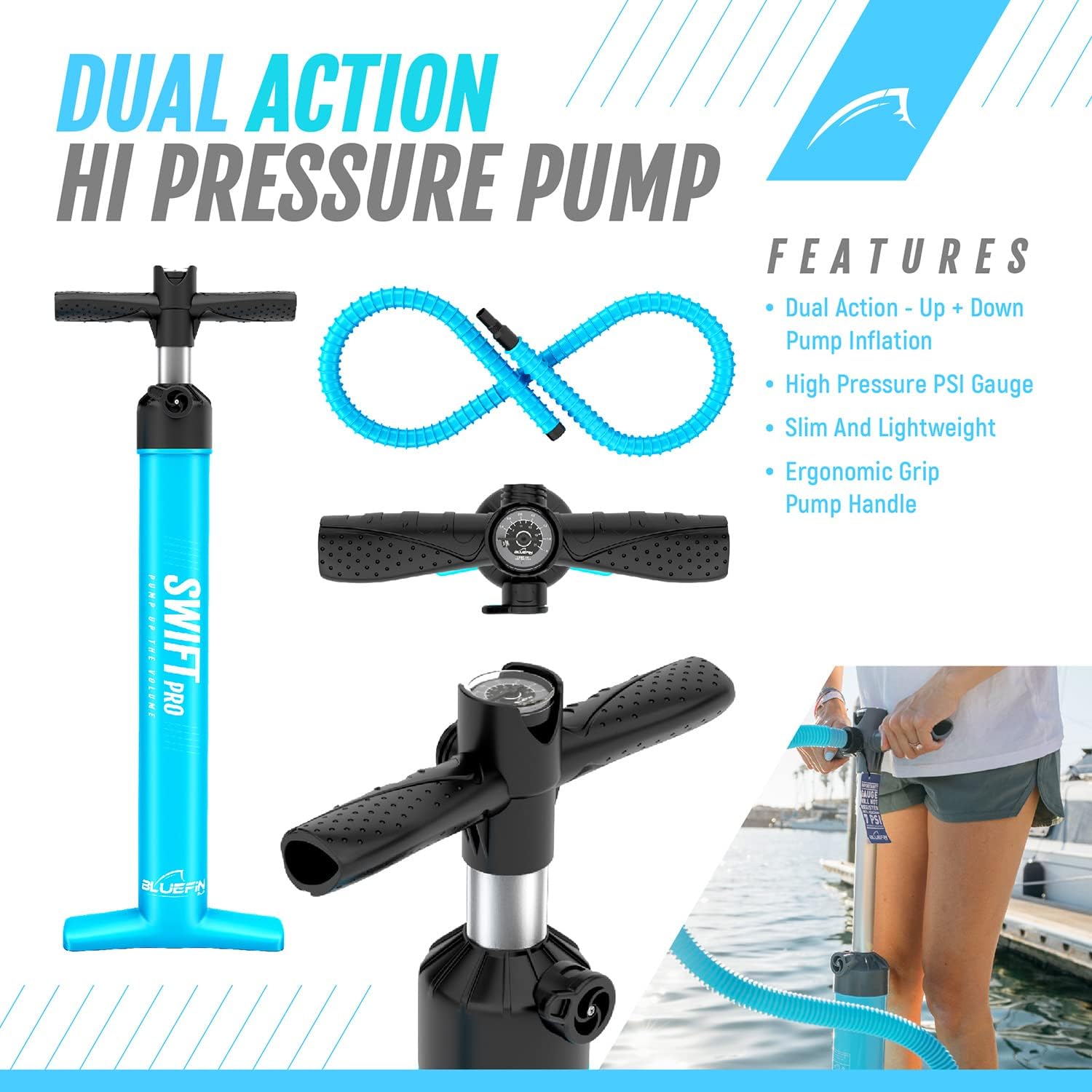 Bluefin Cruise SUP Inflatable Stand Up Paddle Board | Premium Paddleboard Accessories | Multiple sizes: Kids, 9'8, 10'4, 10’8, 12’, 15'