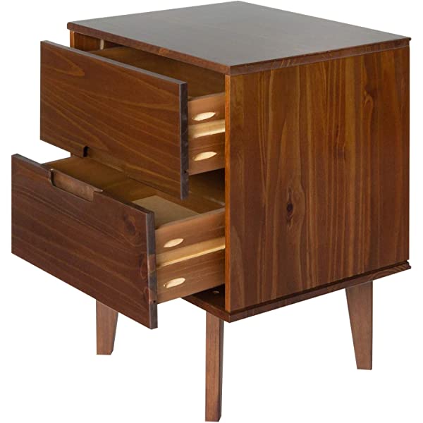 Walker Edison Mid Century Modern Grooved Handle Wood Dresser Bedroom Storage Drawer Organizer Closet Hallway, 6 Drawer, Caramel Caramel 1 pack 6 Drawer