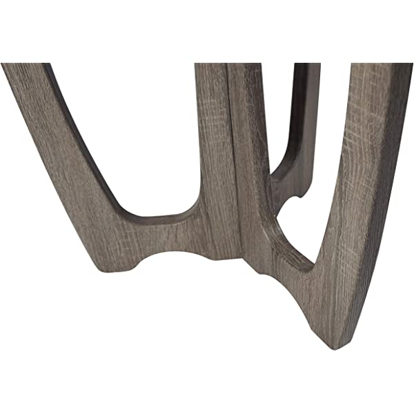 FINECASA Wooden Console Table, Half-Moon Entryway Table, Semicircle Narrow Side Table, Sofa Table for Living Room and Corridor, Foyer Table, Half Round Hallway Table, 43.4x17x30 Inches, Natural Natural Console Table