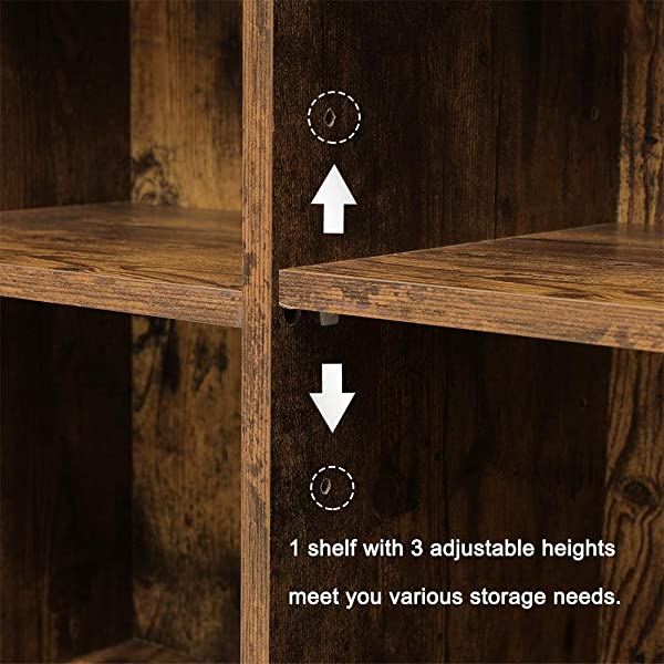 USIKEY Industrial Floor Storage Cabinet with 2 Doors, Kitchen Free Standing Cabinet with Adjustable Shelves, Feet, Storage Sideboard, Accent Cabinet, for Living Room Entry Bedroom, Rustic Brown