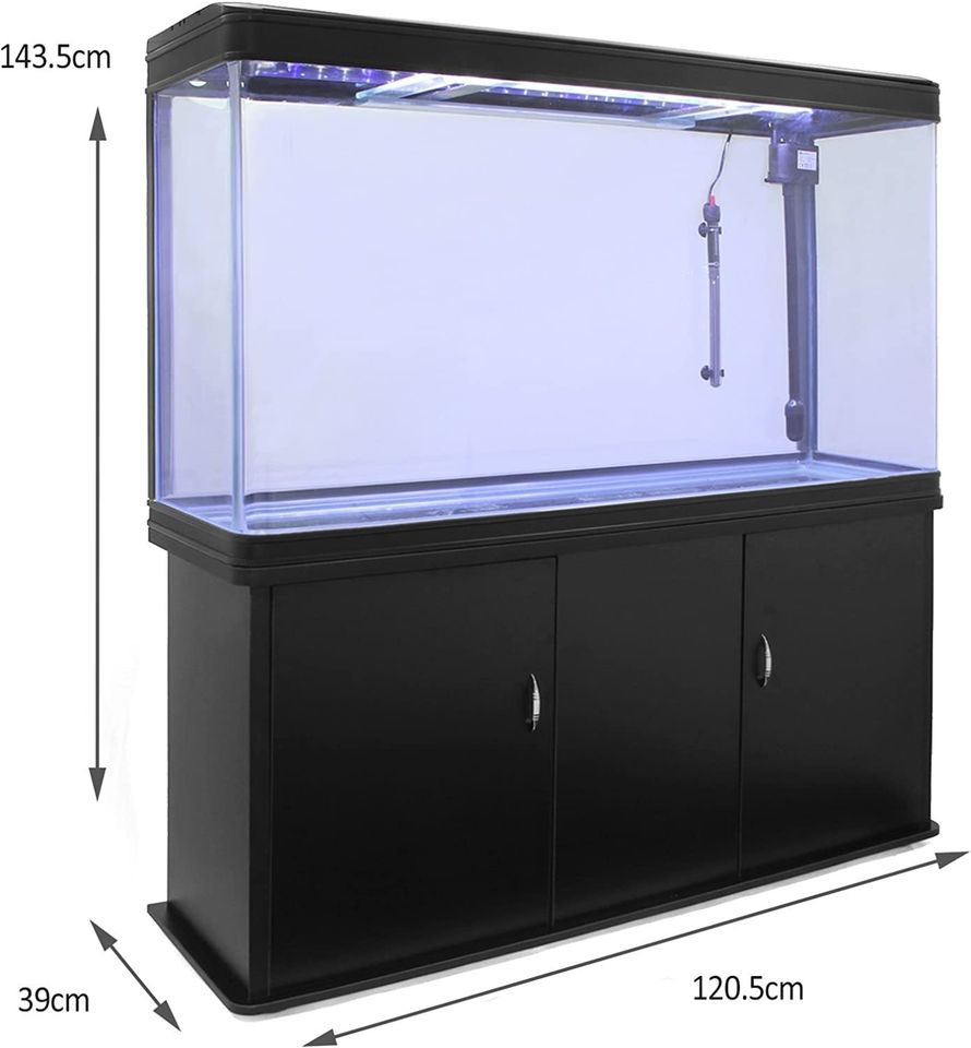 Large Fish Tank Aquarium 4ft 300L Marine Tropical Saltwater Freshwater