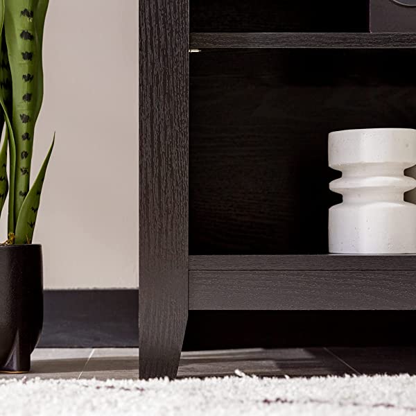 Walker Edison Wren Classic 4 Cubby TV Stand for TVs up to 65 Inches, 58 Inch, Black Black 58 InchTV Stand