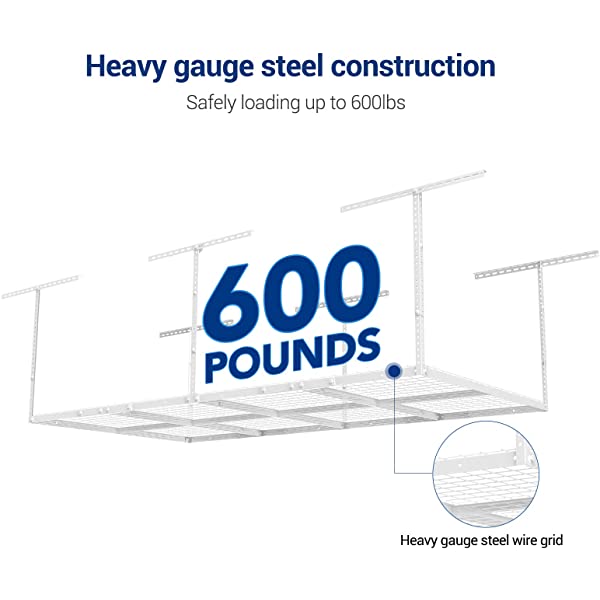 FLEXIMOUNTS 4x8 Overhead Garage Storage Rack Adjustable Ceiling Garage Rack Heavy Duty, 96