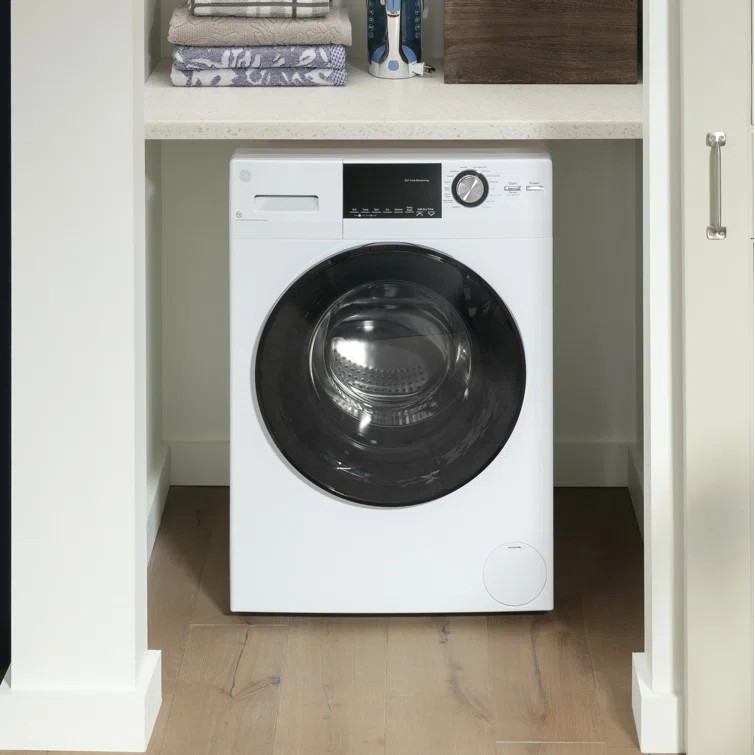 2.4 cubic feet front-loading washing machine and 2.4 cubic feet electric drye