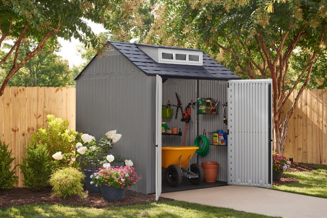 Rubbermaid Resin Outdoor Storage Shed With Floor (7 x 7 Ft)
