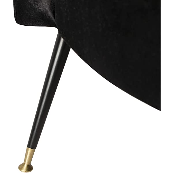 Safavieh Couture Home Evangeline Modern Glam Champagne Velvet and Black Parisian Sofa Champagne/Black