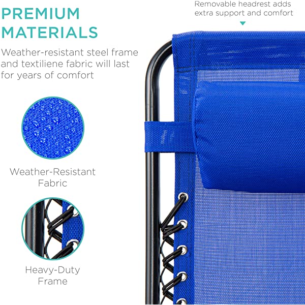 Best Choice Products Set of 2 Adjustable Steel Mesh Zero Gravity Lounge Chair Recliners w/Pillows and Cup Holder Trays - Burgundy