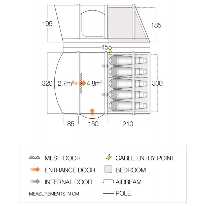 Vango Lomond 500 5 Person Tent.