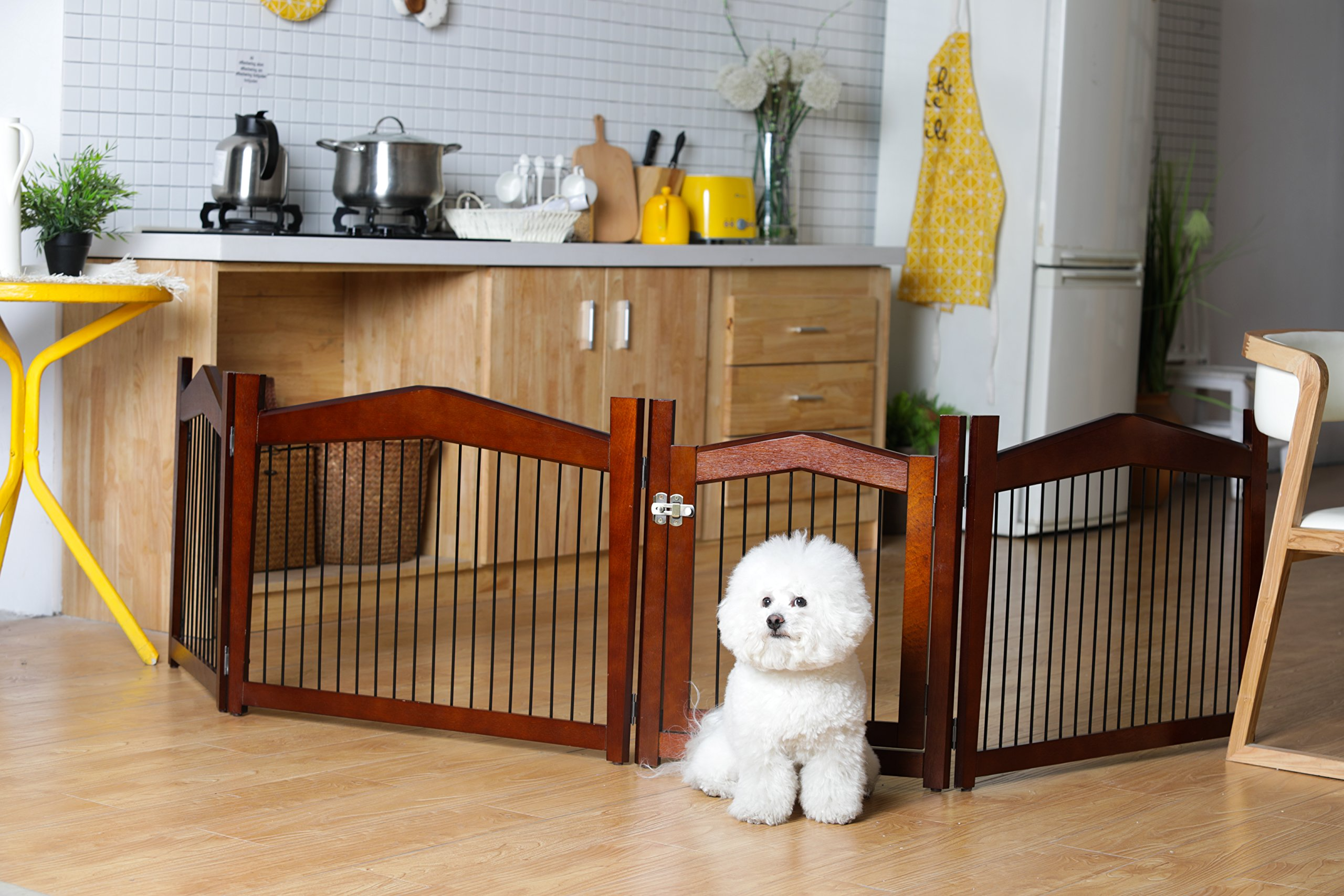 2-in-1 Configurable Pet Crate and Gate, Brown, Large