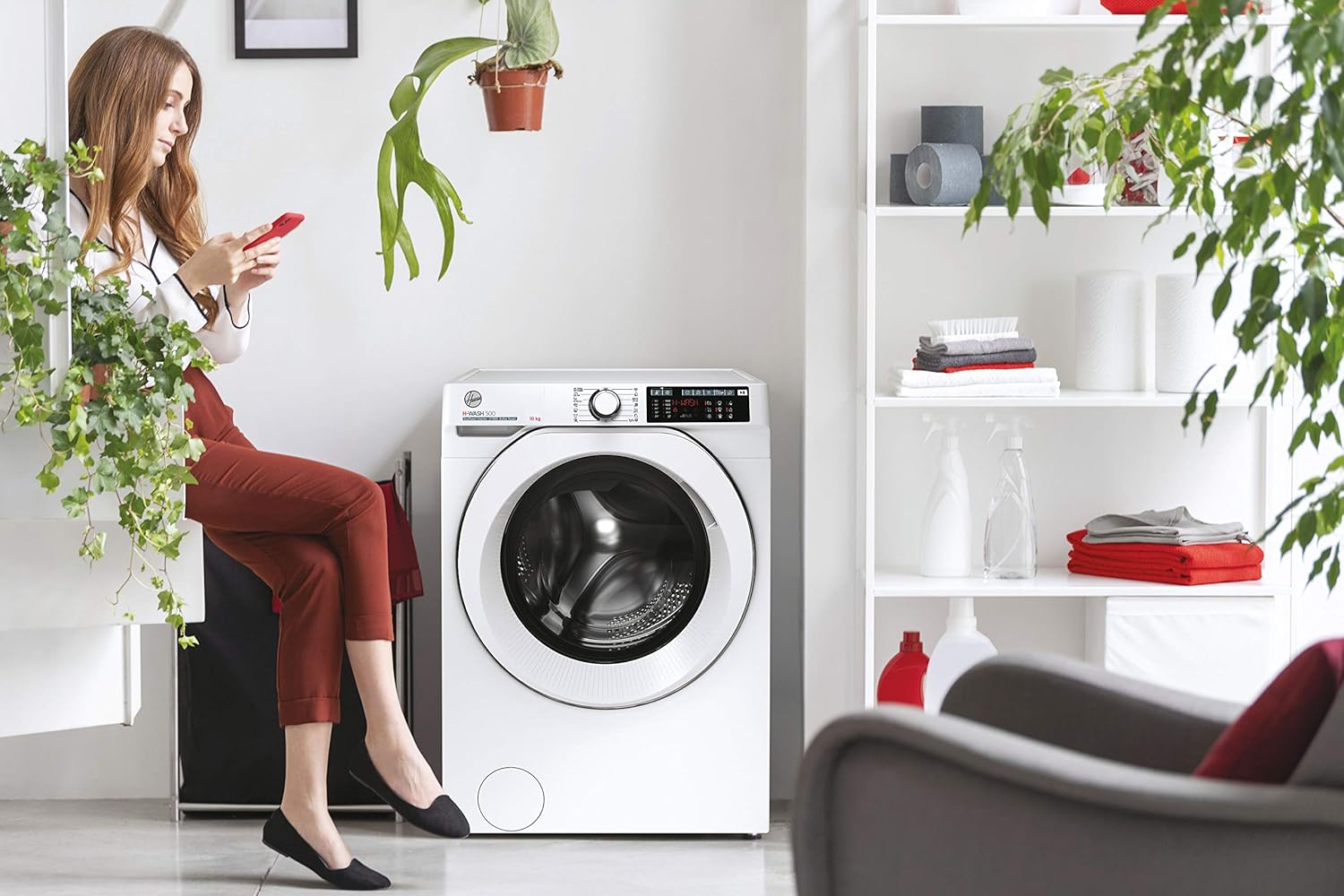 Hoover H-Wash 500 HW410AMC Freestanding Washing Machine, WiFi Connected, A Rated, 10 kg Load, 1400 rpm,  [Energy Class A]
