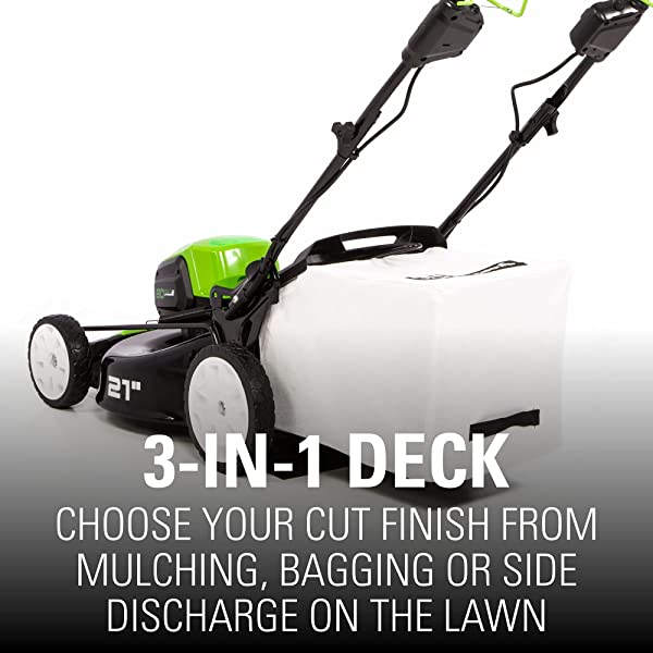 Greenworks Pro 80V 21 inch Cordless Push Lawn Mower, Includes Two 2Ah Batteries and Charger, GLM801601 (2) 2Ah Batteries Push