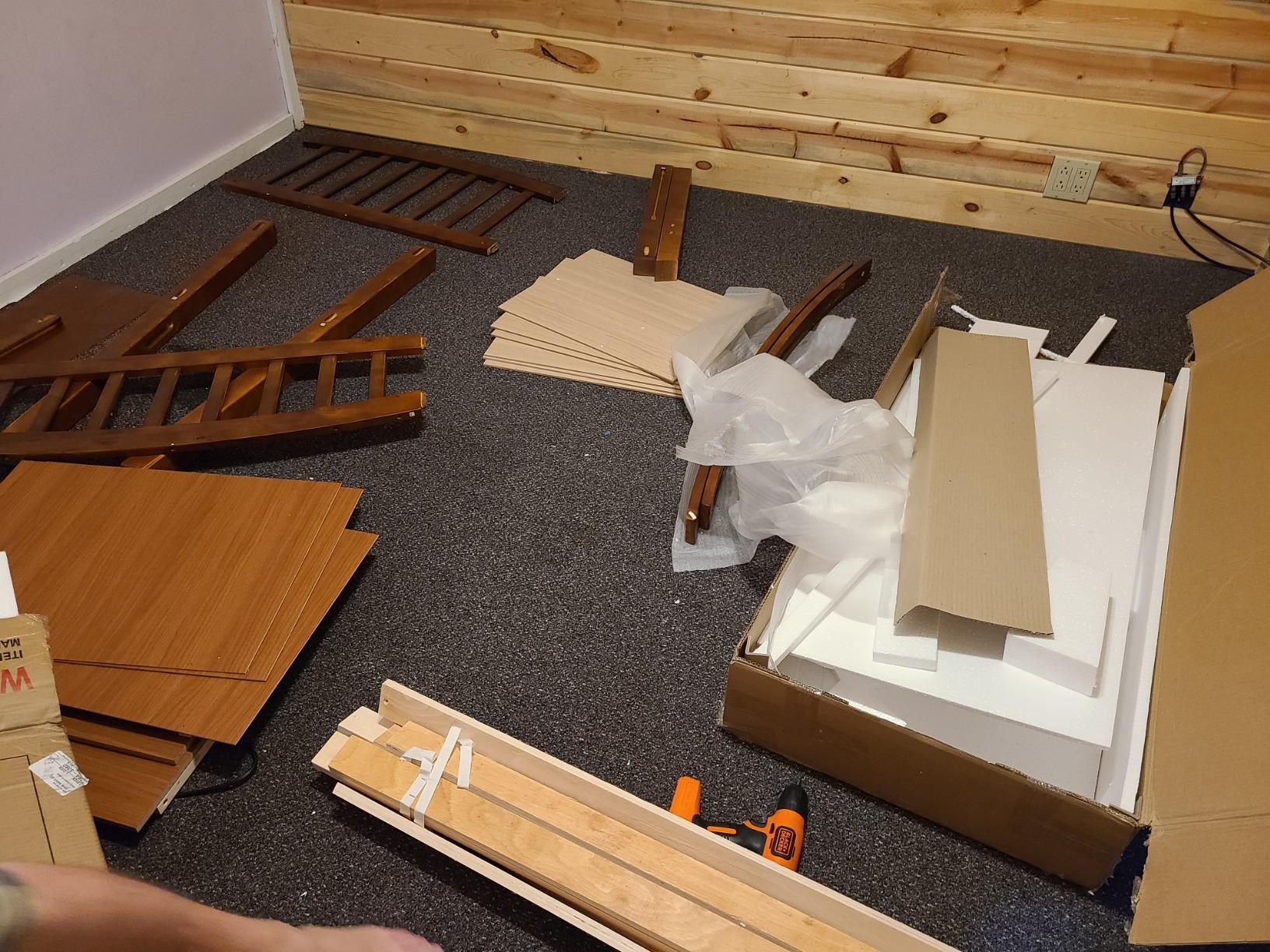 【Furniture】Harper & Bright Designs Twin Captain's Bed with Trundle and Three Storage Drawers