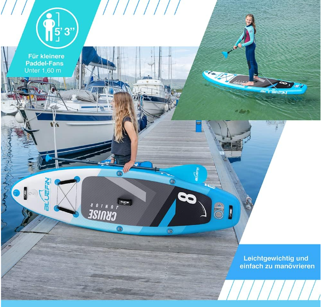 Bluefin Package for Cruise SUP  Inflatable Stand Up Paddle Board  Fiberglass Paddle  Kayak Conversion Kit  All Accessories  Multiple Size 10'8, 12', 15'