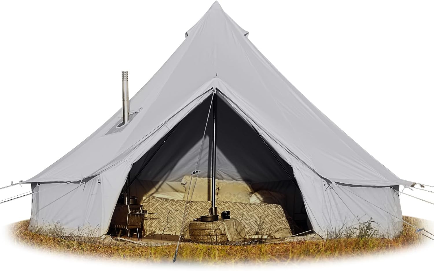 glamcamp Bell Tent 100% Cotton Canvas Waterproof Large Tents